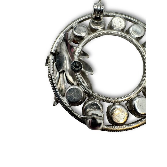 Vintage Curtis Designs Rhinestone Circle Brooch Multicolor Stones Silver-Tone - Picture 5 of 11